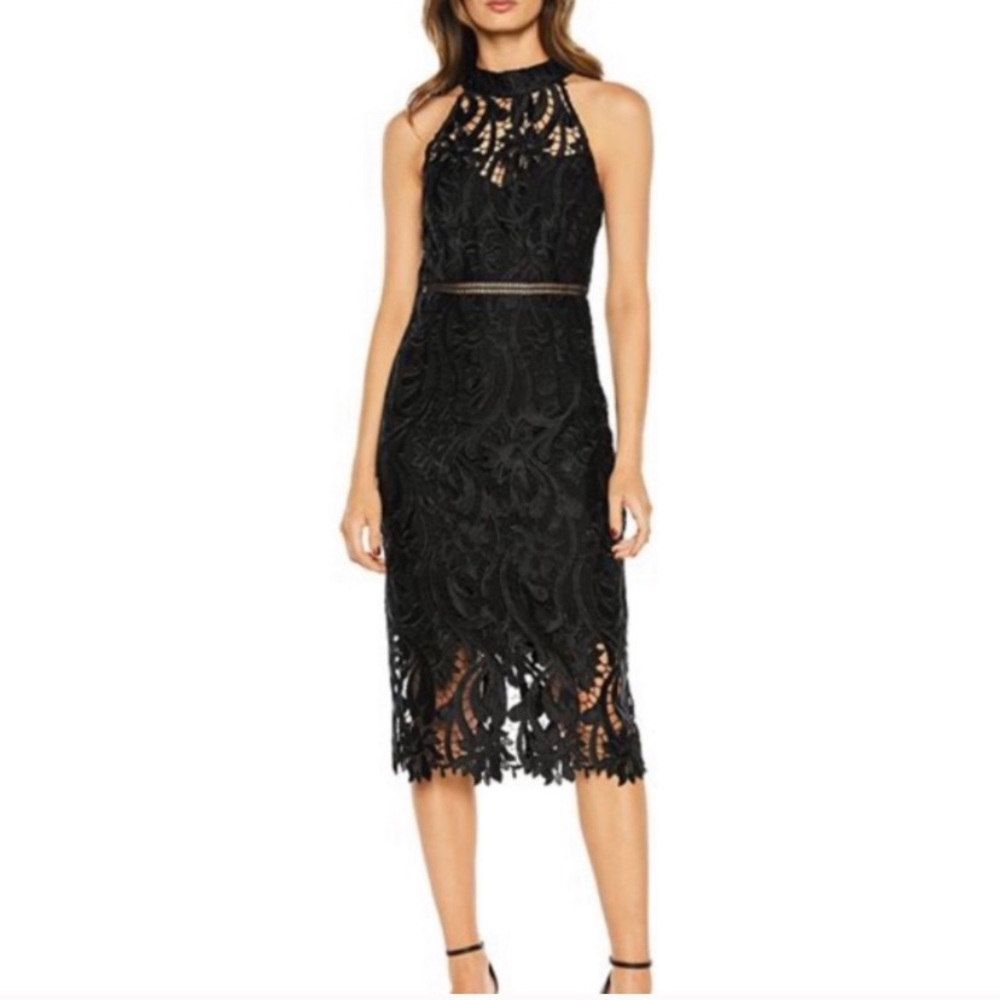 NWOT Bardot Isa Lace Halter Dress